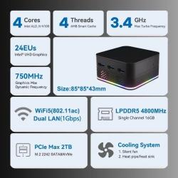 T9 Plus Quad Core Windows 11 Small Mini PC, CPU Intel N150/N100,16GB L