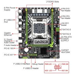 Kllisre X79 Motherboard USB 2.0 STAT 3.0 M.2 NVME Support Xeon LGA 201