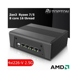 Topton New AMD Mini PC Ryzen 7 5825U 5800U 4x Intel i226-V 2.5G NAS Se