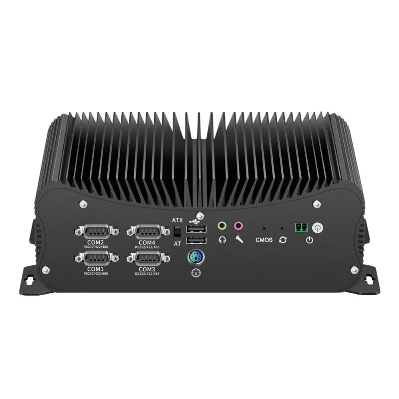 Fanless Industrial Mini PC i7-10610U 6x COM RS232 RS422 RS485 Dual Eth