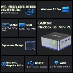 GMKtec G2 Mini PC Windows 11 Pro Intel 12th Gen Alder Lake N100 Mini P