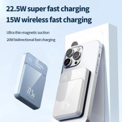 5000mAh portable magnetic wireless charging power bank 22.5W super fas