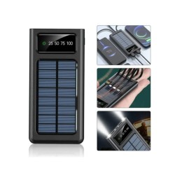 200000mAh Solar Power Bank 4-USB Cable Portable Charger Ultra-Large Ca