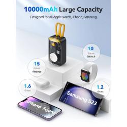 NEWDERY 10000mAh Portable Charger for Apple Watch,iPhone,Samsung Power