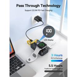 NEWDERY 10000mAh Portable Charger for Apple Watch,iPhone,Samsung Power