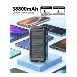 Waterproof Outdoor Solar Power Bank 38800mAh Dual USB Travel Outdoor S