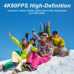 Ouelife MTR80 4K60FPS Action Camera 2.0 inch Touch Screen 170° 30M Wat