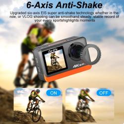 Ouelife MTR80 4K60FPS Action Camera 2.0 inch Touch Screen 170° 30M Wat