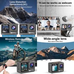 6K Action Camera 5K60FPS 4K60FPS 50MP 2.0" Touch LCD EIS Dual Screen W