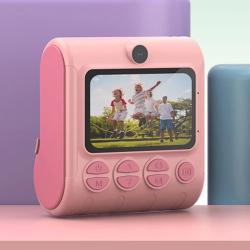 46MP Instant Camera Kids Video Camera with 3 Rolls Photo Paper Child S