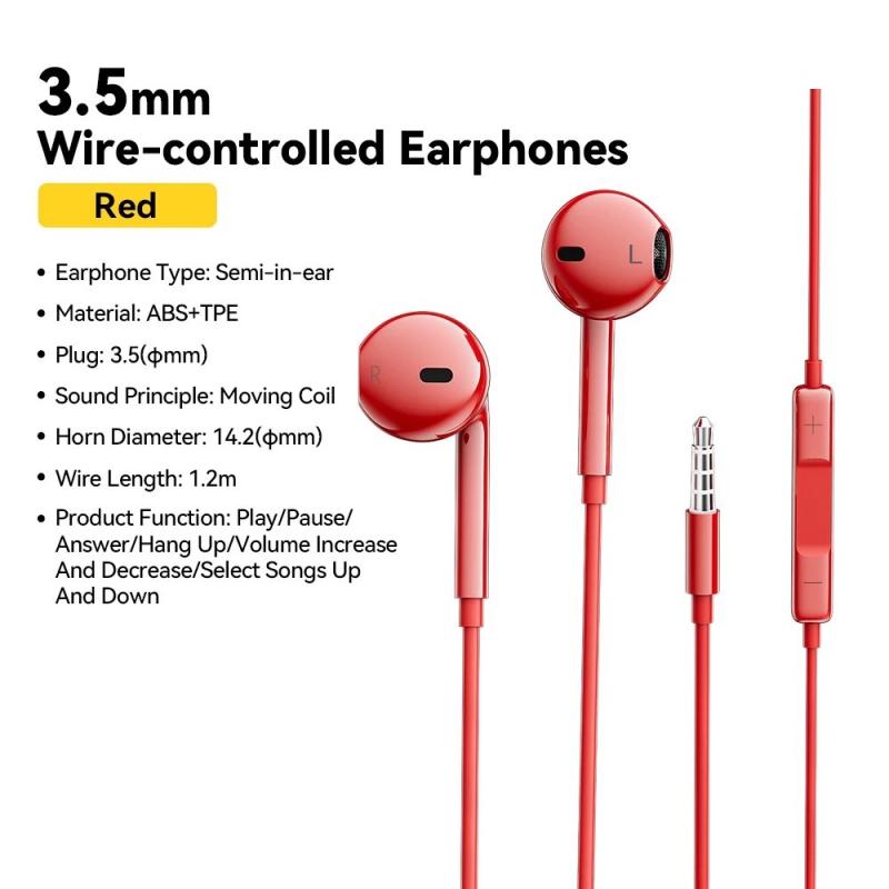 Essager 3.5mm Wired Headphones In Ear Headset Wired Earphones with Mic