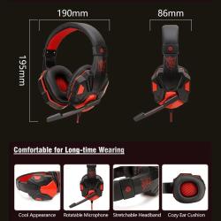 NEW Professional Led Light Wired Gaming Headphones With Microphone For