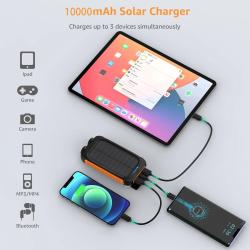 Waterproof Outdoor Solar Power Bank 10000mAh Dual USB Travel Outdoor S
