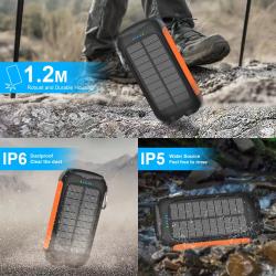 Waterproof Outdoor Solar Power Bank 10000mAh Dual USB Travel Outdoor S
