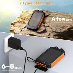 Waterproof Outdoor Solar Power Bank 10000mAh Dual USB Travel Outdoor S