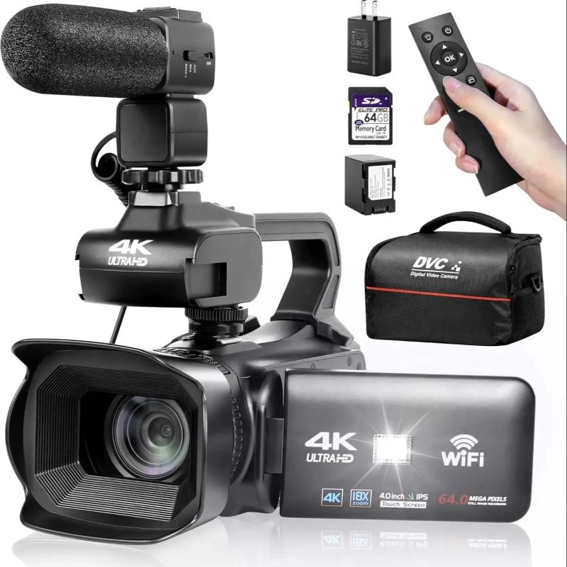 UHD 4k Video Camera Camcorder with 18X Digital Zoom,64MP Digital Camer
