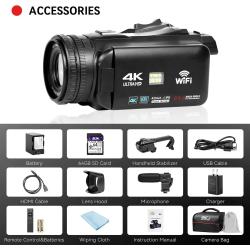 UHD 4k Video Camera Camcorder with 18X Digital Zoom,64MP Digital Camer