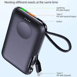 5000mAh Wireless Power Bank Comes With Cord Portable Watch Wireless Ch