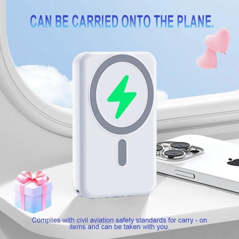 5000 Mah 5W Magnetic Wireless Mobile Phone Power Supply Set with Brack