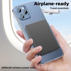 Magnetic Power Bank 5000Mah, Wireless Portable Charger with Usb-C Comp