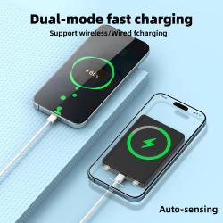 Magnetic Power Bank 5000Mah, Wireless Portable Charger with Usb-C Comp