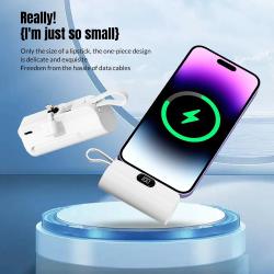 Mini Capsule Power Bank 5000mah Fast Charging Hidden Dual Interface Po