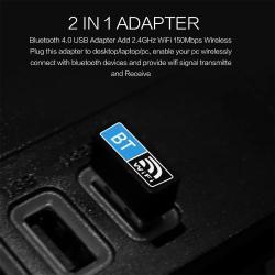 Wi-Fi & Bluetooth 4.0 Nano USB Adapter Wireless WiFi Dongle Network Du