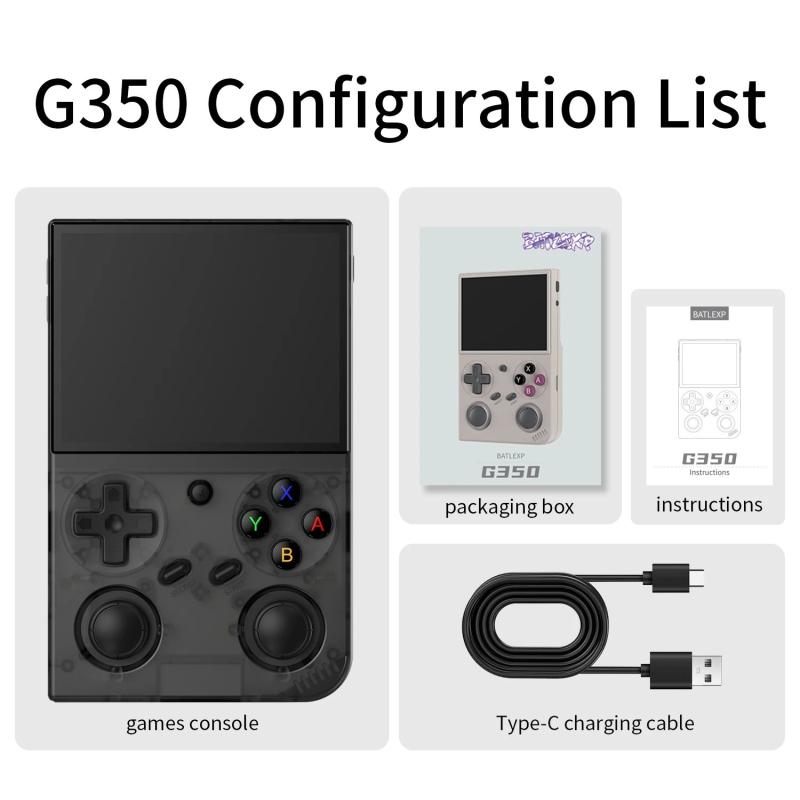AMPOWN G350 Portable Game Console 3.5 Inch IPS Handheld Game Players R