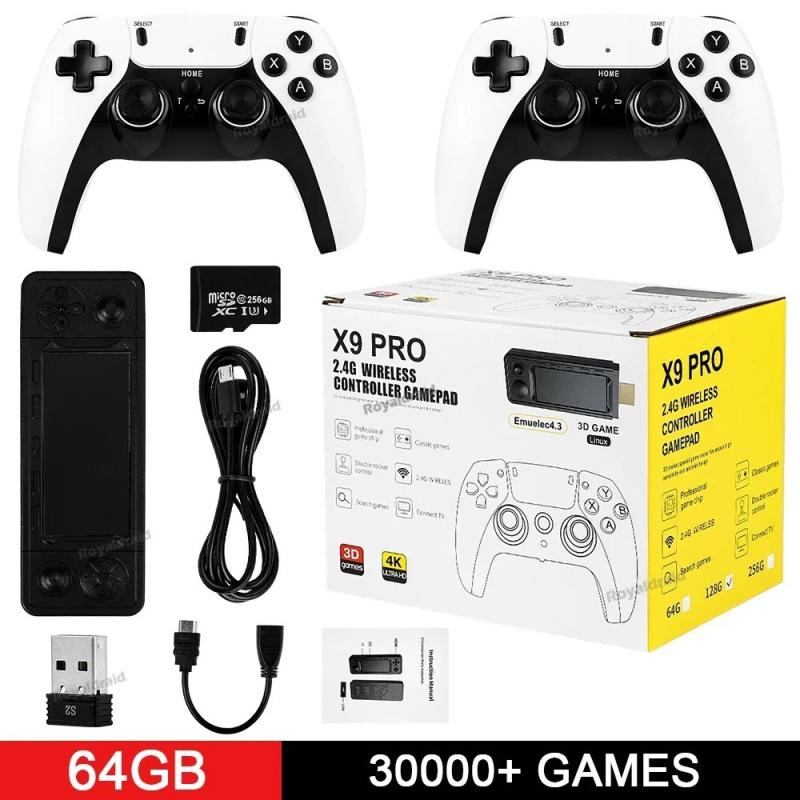 NEW X9 PRO Video Game Stick Console 4K HD 50000+ Games 256G Wireless C