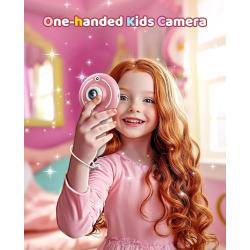Kids Digital Camera with 32GB Card & 8x Zoom, Handheld Selfie Camera f
