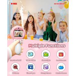 Kids Digital Camera with 32GB Card & 8x Zoom, Handheld Selfie Camera f