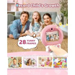 Kids Digital Camera with 32GB Card & 8x Zoom, Handheld Selfie Camera f
