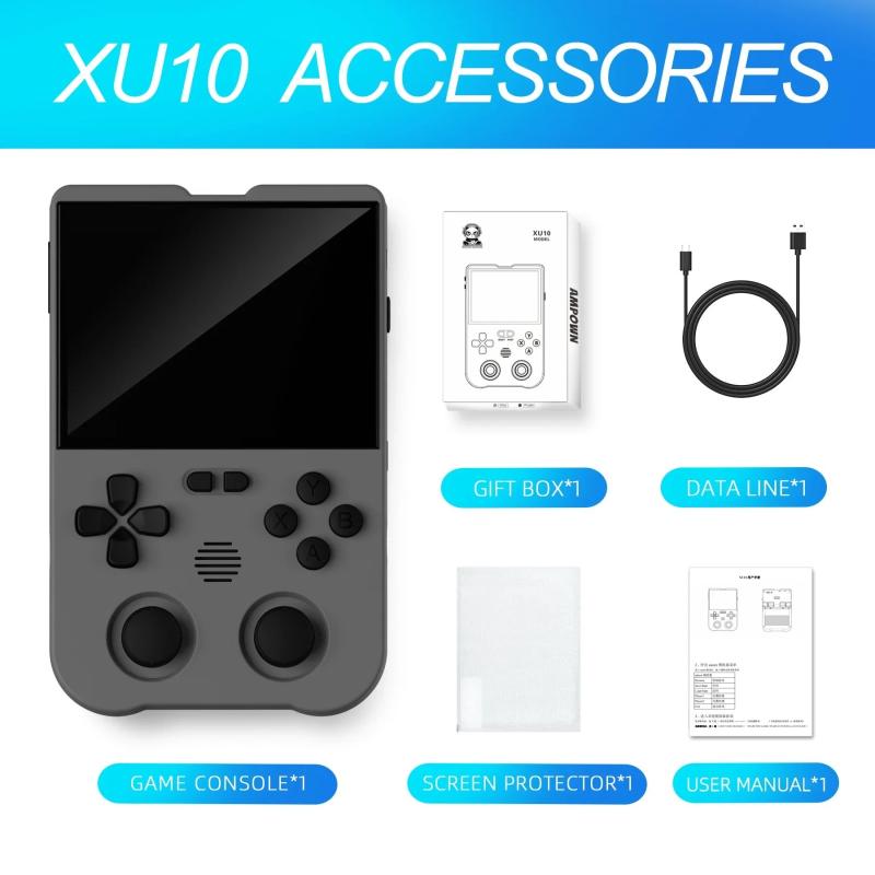 Ampown XU10 Handheld Game Console 3.5" IPS Screen 3000mAh Battery Linu