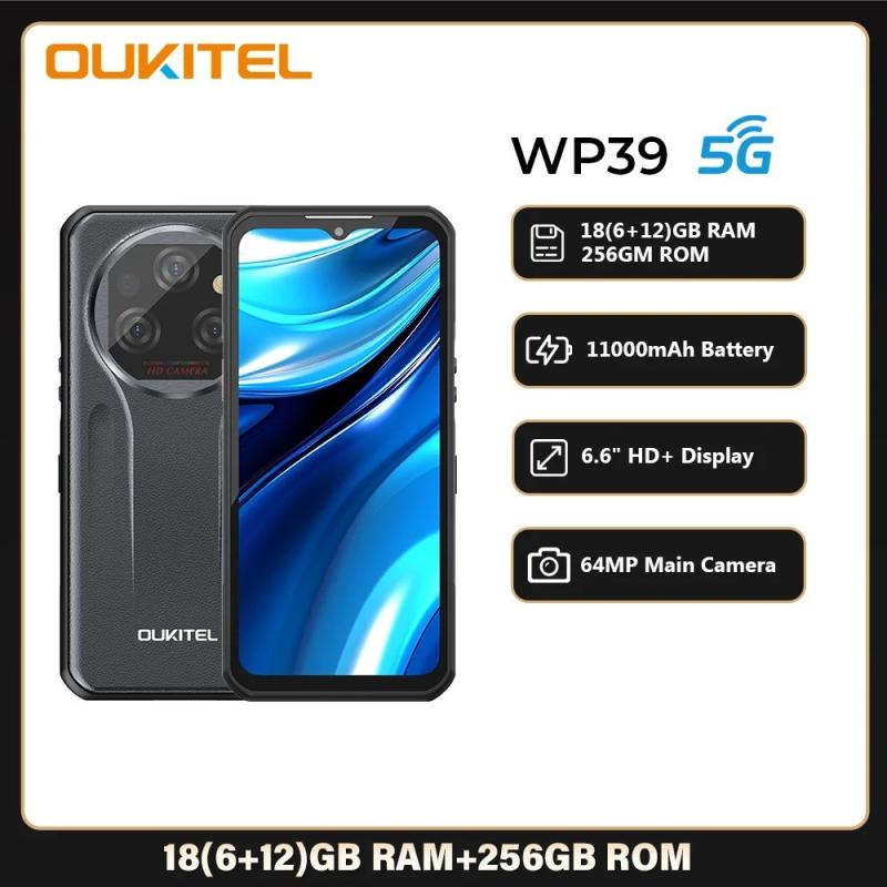 Oukitel WP39 5G Rugged Smartphone 6+18GB 24GB Memory 256GB 6.60"FHD+ D