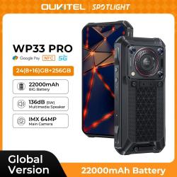Oukitel WP33 Pro 5G Rugged Smartphone 22000mAh 6.6" FHD+ Cell phone 24