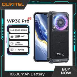 Oukitel WP36 Pro Rugged Smartphone Android 128dB Speaker 10600mAh Batt