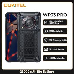 Oukitel WP33 Pro 5G Rugged Smartphone 22000mAh 6.6" FHD+ Cell phone 24