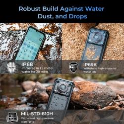 Oukitel WP36 Rugged Smartphone 10600mAh 6.52" HD+ Cell phone 16GB 128G