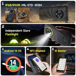 Ulefone Armor X31 4G Rugged Phone Android 14 Smartphone 6.56”12GB RAM 