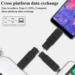 3PCS 3-in-1 USB Flash Drive 128GB 64GB 32GB 16GB 8GB, USB 2.0 High Spe