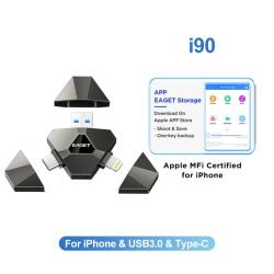 Eaget 3 in 1 USB Flash Drive USB Type C MFi Lighting to USB 3.2 Pendri