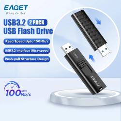 Eaget 2pcs/Pack USB 3.2 Flash Drive 256GB 128GB 64GB 32GB Pen Drive Cr