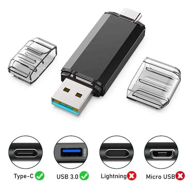 128GB USB C Type C Flash Drive 2 In 1 OTG USB C Memorys Stick With Key
