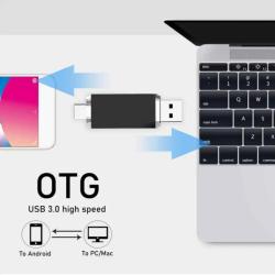 128GB USB C Type C Flash Drive 2 In 1 OTG USB C Memorys Stick With Key