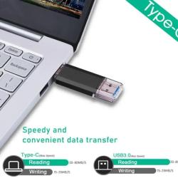 128GB USB C Type C Flash Drive 2 In 1 OTG USB C Memorys Stick With Key