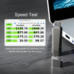 U52 1TB 512GB USB Solid State Drive 1000MB/s USB 3.2 Gen 2 Dual SSD US