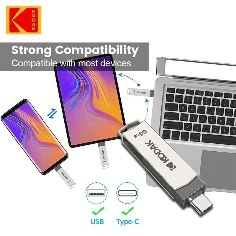 KODAK K273 USB Flash Drive USB3.2 Type C Flash Drive 128GB 64GB Pendri