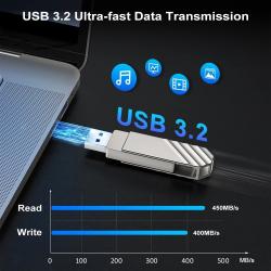 U600 USB 3.2 256GB Solid State Flash Drive Metal Type C USB Drive Up t