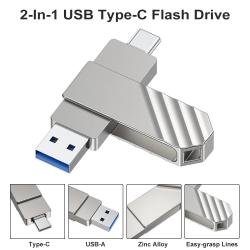 U600 USB 3.2 256GB Solid State Flash Drive Metal Type C USB Drive Up t