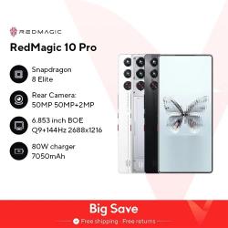 Global Version RedMagic 10 Pro 5G Gaming Phone 6.85" Snapdragon 8 Elit